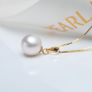 13-15mm White Pearl Necklace in 18K Gold
