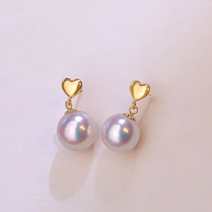 Japanese Akoya Pearl Drop Earrings in 18K Gold