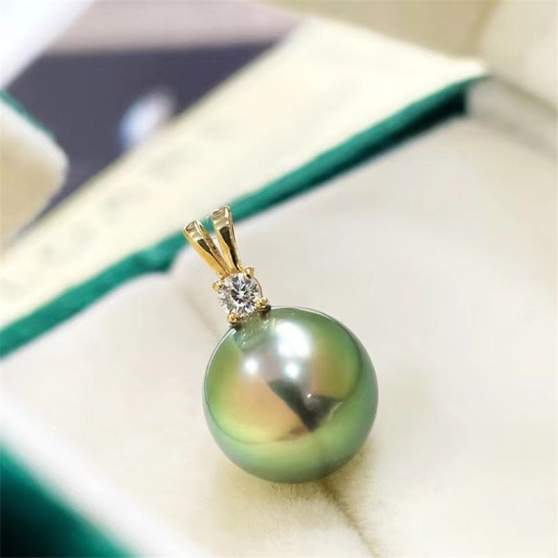 Natural Peacock Green Pearl Pendant