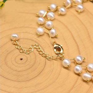 Hand Wrapped Natural Pearls Necklace