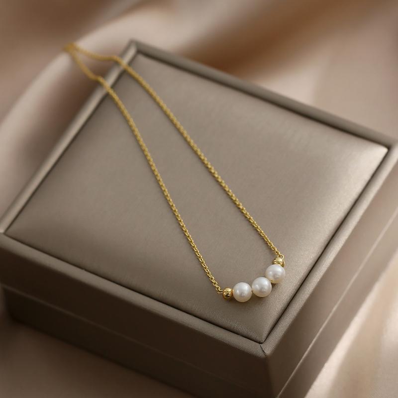 【HYERES LOR】25SS★ 14K(Y) Freshwater Pearl Necklace Sterling Silver Freshwater Pearl Necklace 662603/FW | G.G.