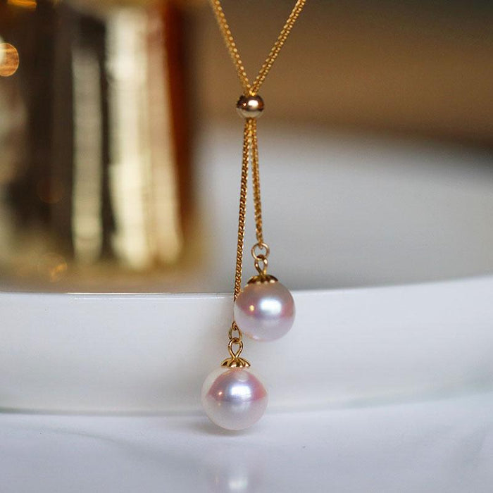 AKoya Pearl Necklace in 18K Gold