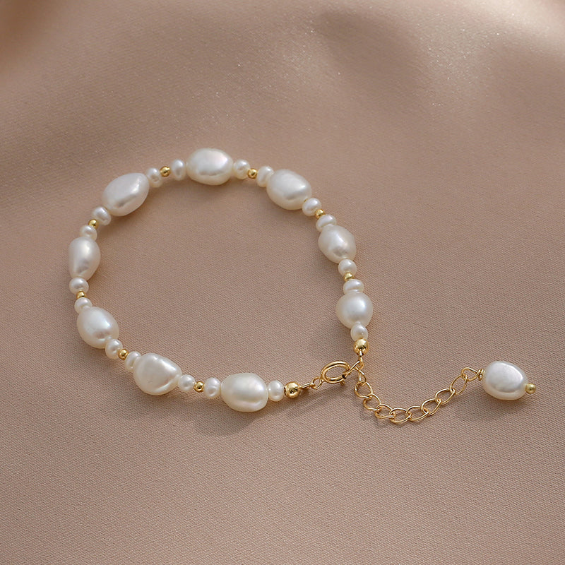 White Baroque Pearl Bracelet