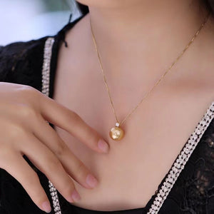 Natural Golden Pearl Lace Necklace