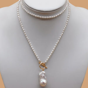 Natural Baroque Pearl Necklace 47" Length