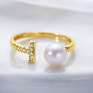 Pink Akoya Pearl Open Ring