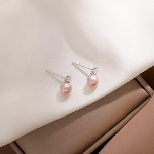 Pink Freshwater Pearl Stud Earrings